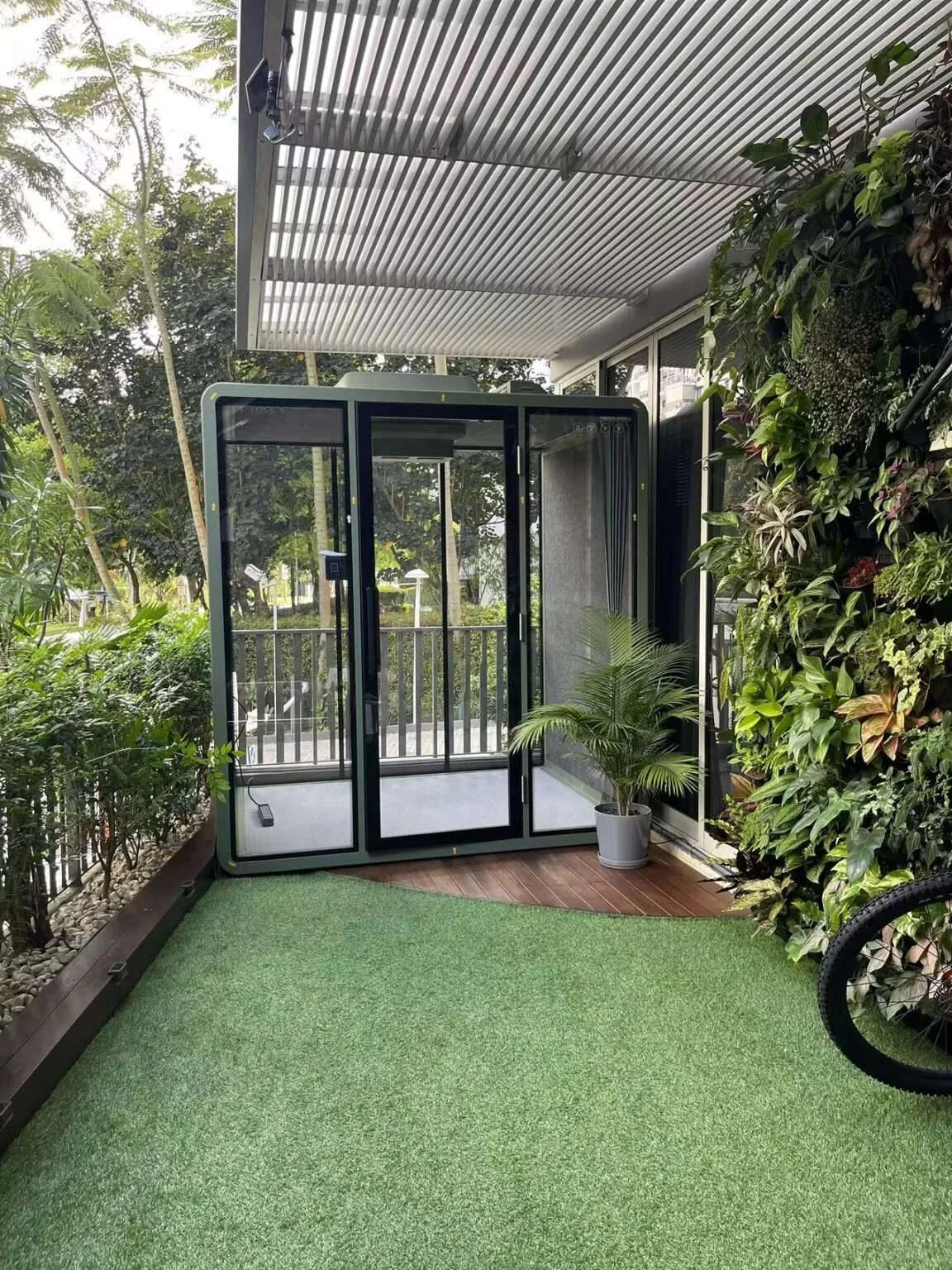 Outdoor Silence Booth in use