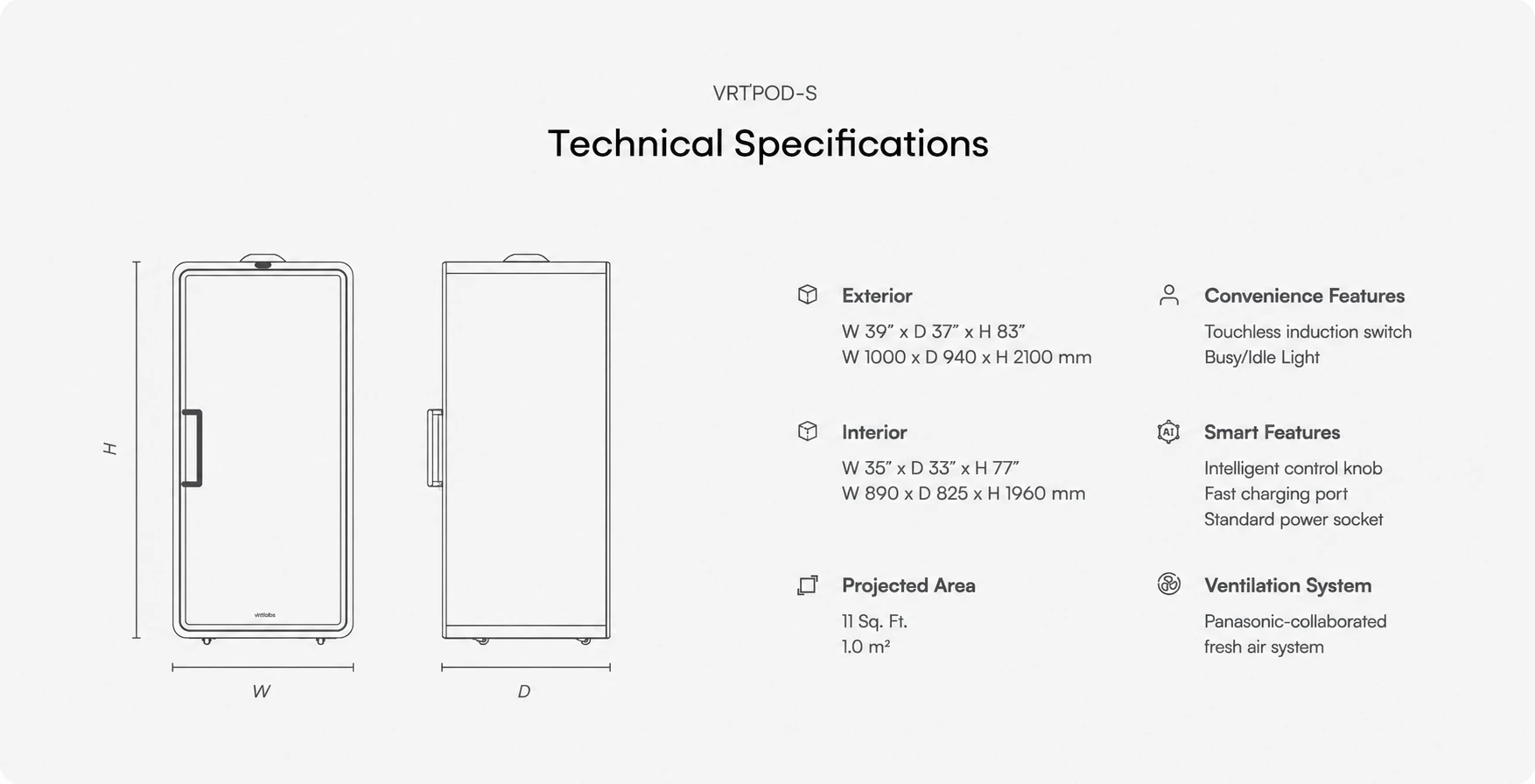 VRT+ S Technical Specifications